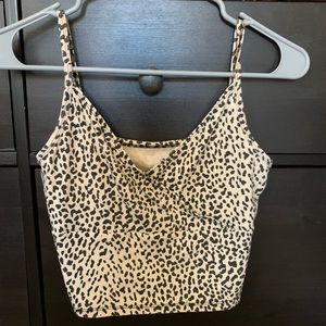 Leopard print cropped tank top